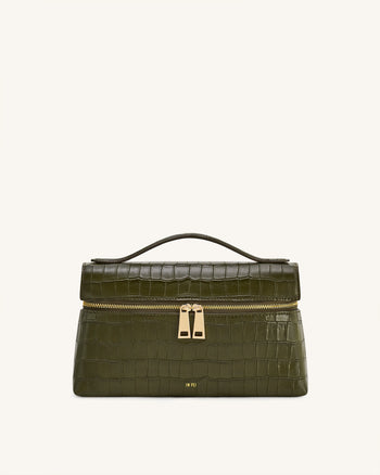 Sac à main façon croco Thea – Vert olive