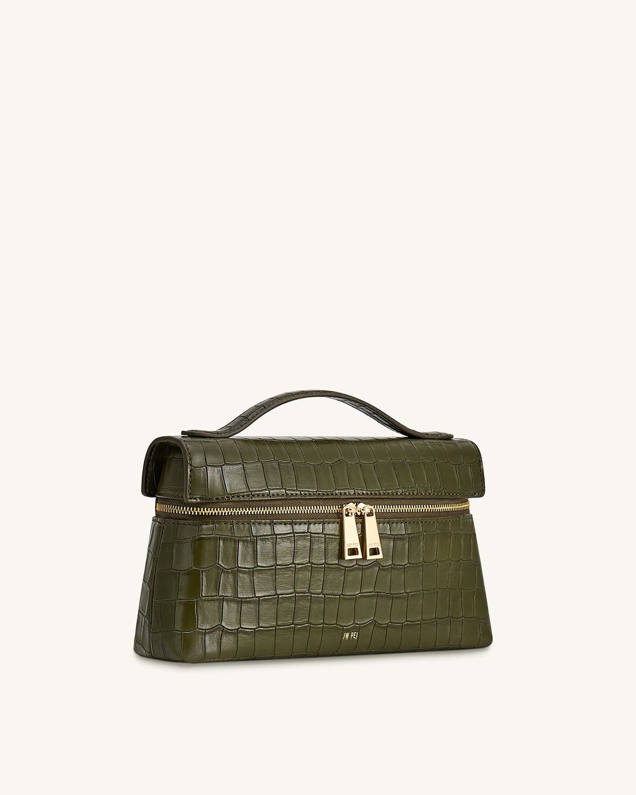 Sac à main façon croco Thea – Vert olive
