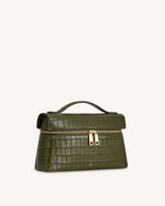 Sac à main façon croco Thea – Vert olive
