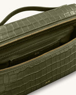 Sac à main façon croco Thea – Vert olive