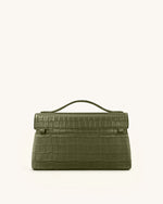 Sac à main façon croco Thea – Vert olive