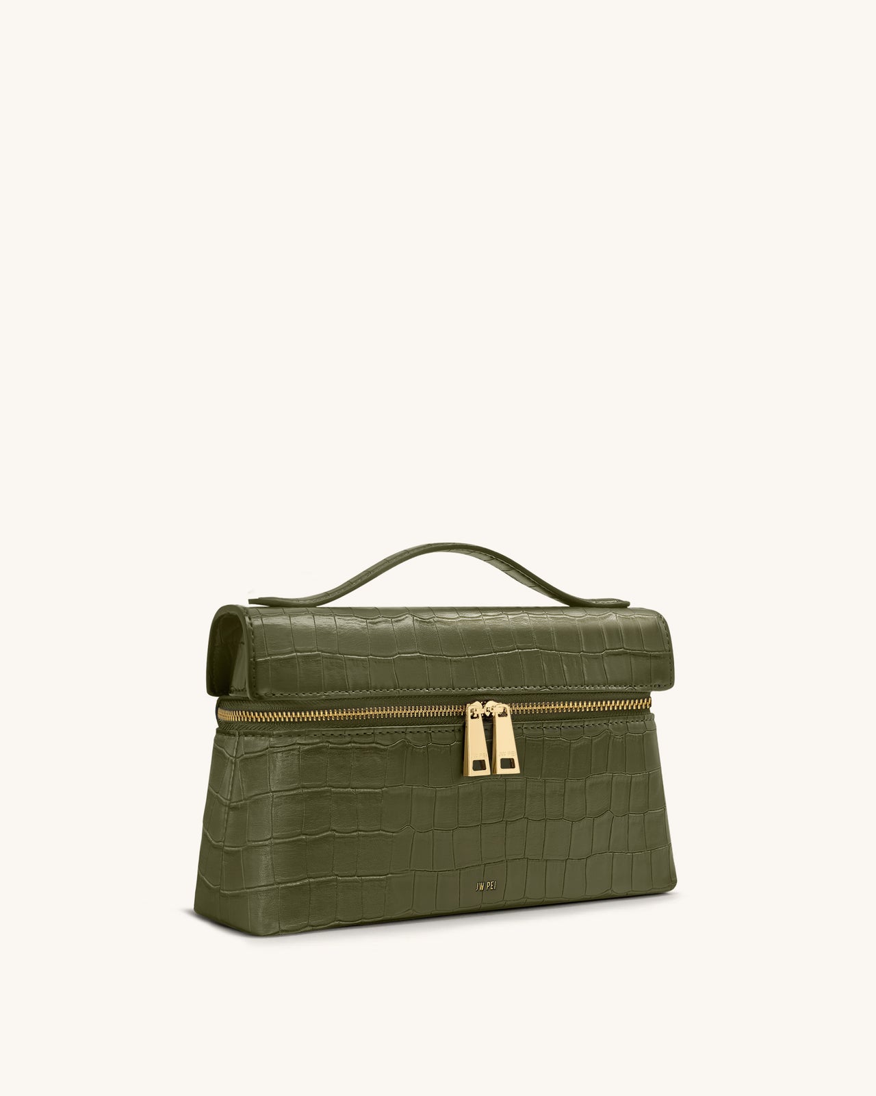 Sac à main façon croco Thea – Vert olive
