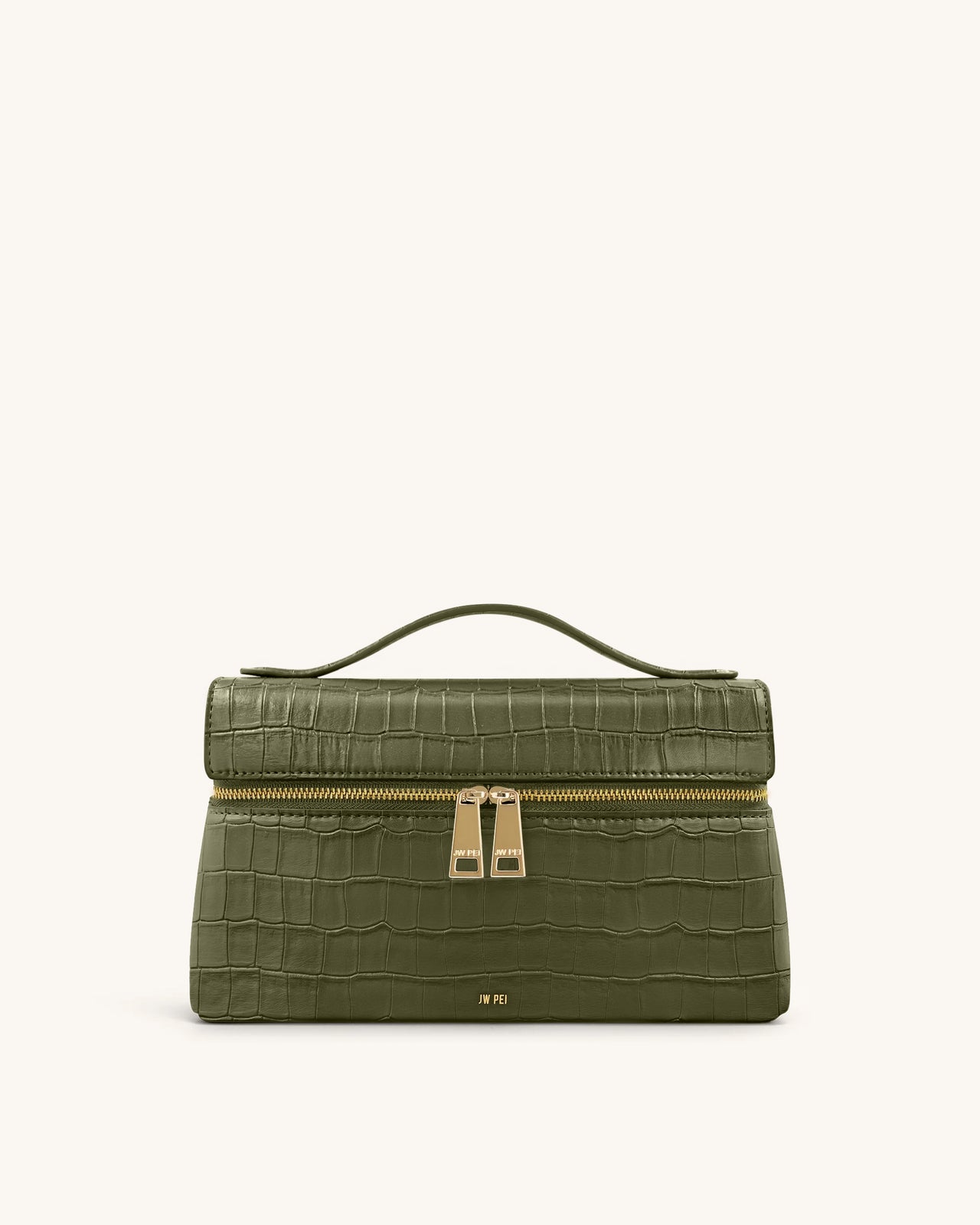 Sac à main façon croco Thea – Vert olive