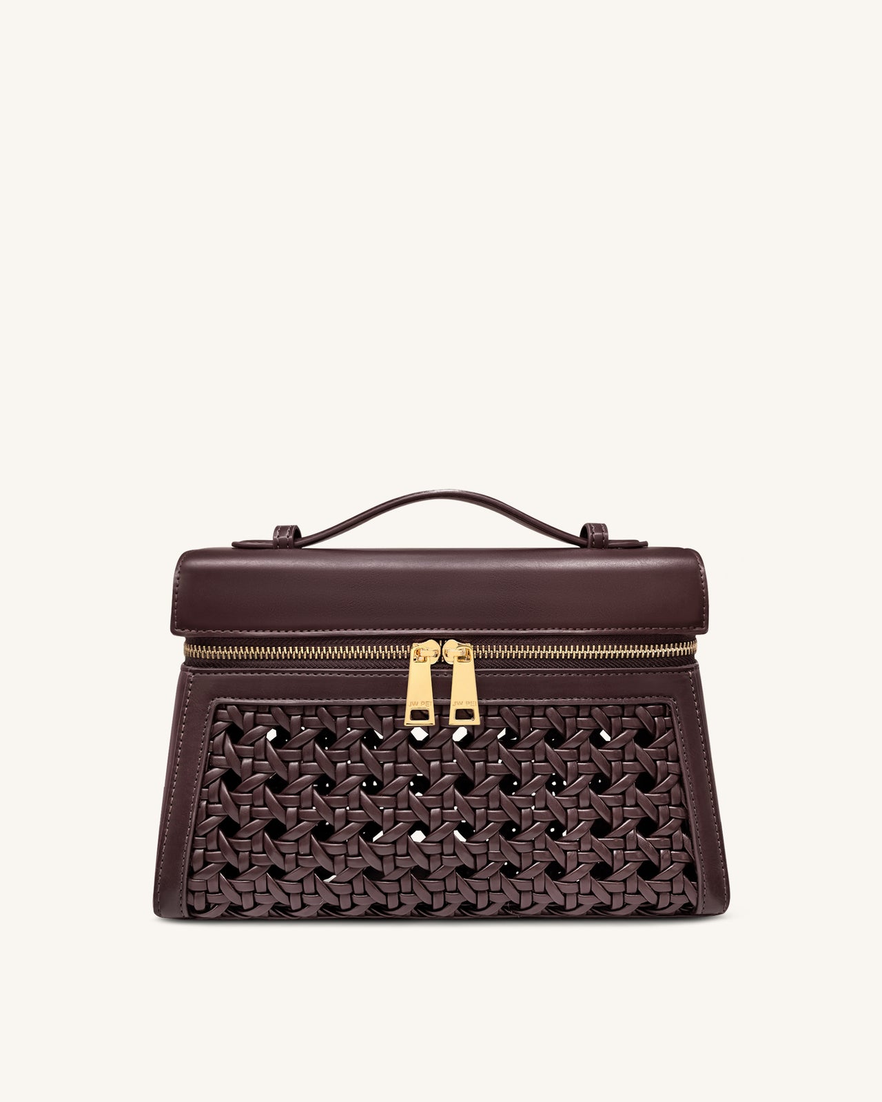 Thea Grand sac à anse supérieure tressé - Rouge foncé