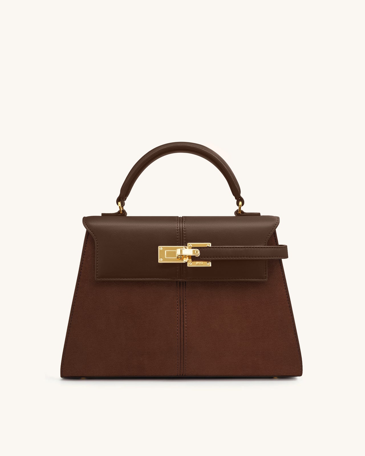 Sac à Main Elise en Faux Suède - Marron Moka