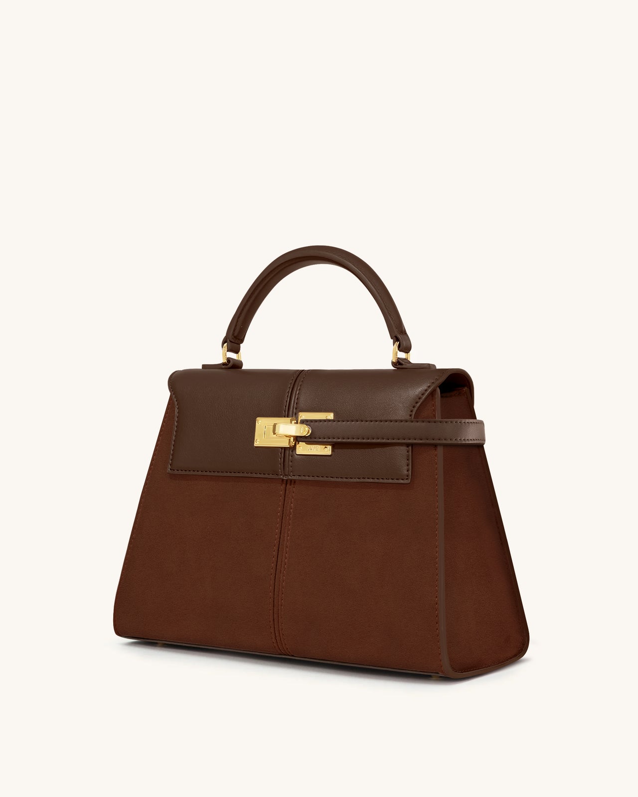 Sac à Main Elise en Faux Suède - Marron Moka