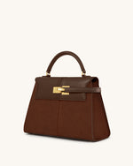 Sac à Main Elise en Faux Suède - Marron Moka