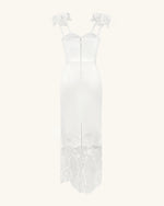 Orchidée Brodée Corset Dress - Blanc