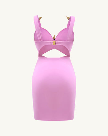 Robe mini avec détails étoilés – Rose