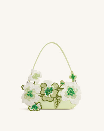 Sac bandoulière orné de perles Leona - Vert clair