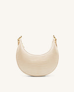 Sac porté épaule Carly - Beige Effet Croco