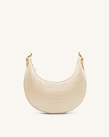 Sac porté épaule Carly - Beige Effet Croco