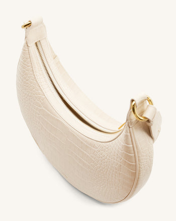 Sac porté épaule Carly - Beige Effet Croco