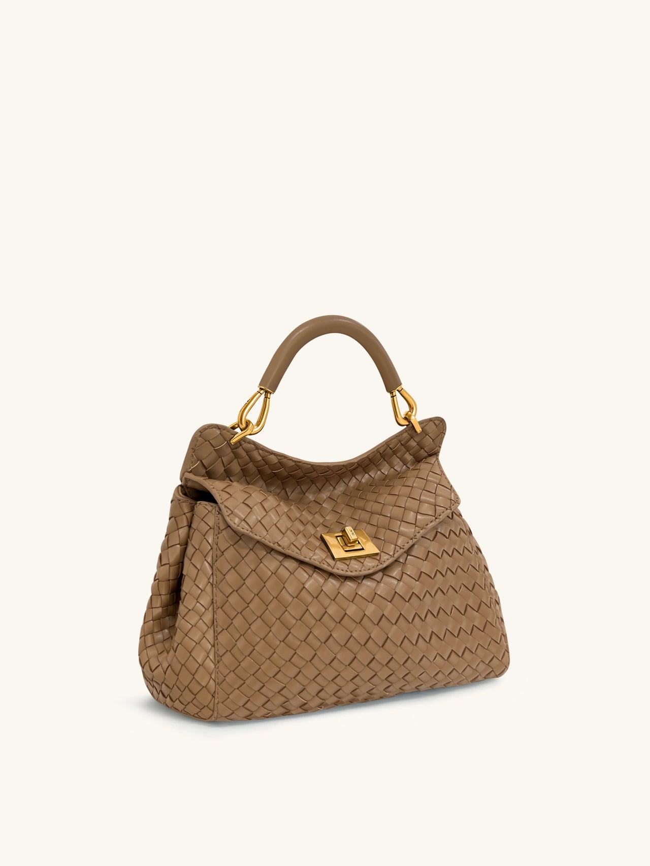 Sac tressé classique à poignée Lucia – Marron