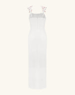 Robe brodée de fleurs - Blanc/Rose