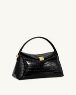 Sac à main Talia à poignée – Croco noir
