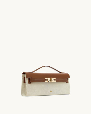 Sac à poignée rigide Bria – Toile marron