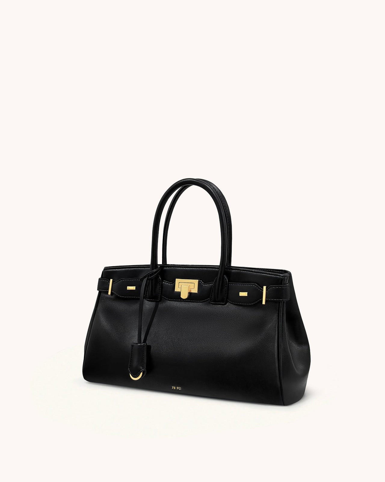 Sac cabas Ziva avec décoration à fermoir en métal – Noir