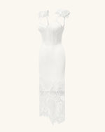 Orchidée Brodée Corset Dress - Blanc