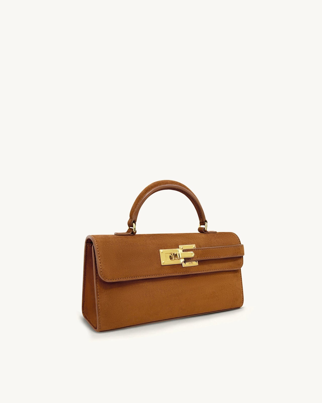 Sac à poignée supérieure Keyla en suédine synthétique – Marron