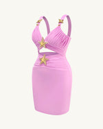 Robe mini avec détails étoilés – Rose