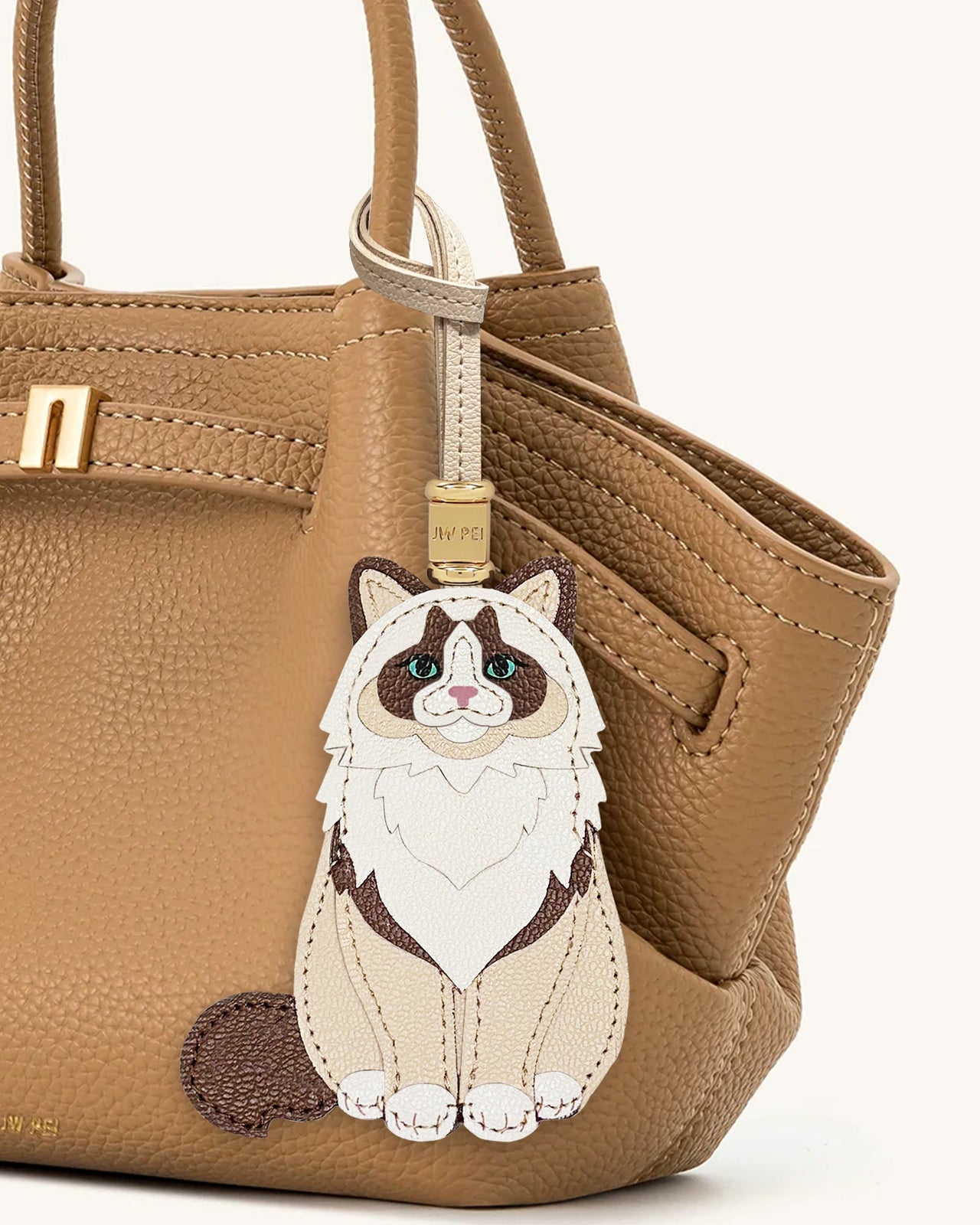 Breloque sac chat Ragdoll - Beige
