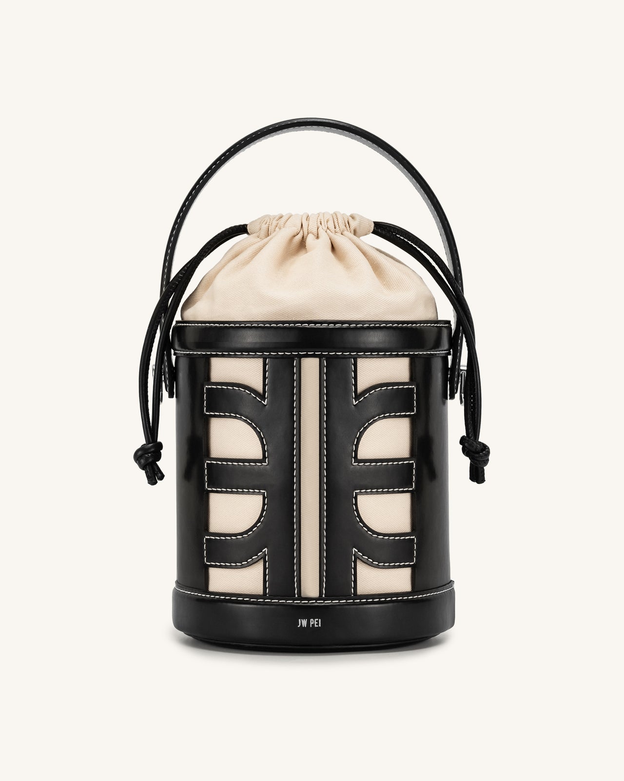 Sac à seau en cuir FEI à découpes - Noir