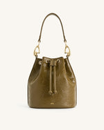 Sac seau froissé Yulia - Olive foncé