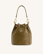Sac seau froissé Yulia - Olive foncé