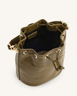 Sac seau froissé Yulia - Olive foncé