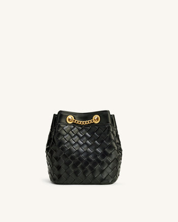 Sac Seau Tressé à la Main Yara – Noir