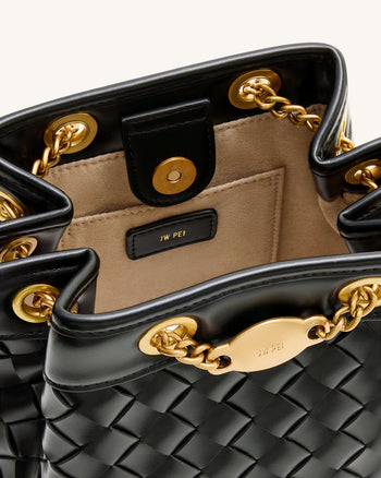 Sac Seau Tressé à la Main Yara – Noir