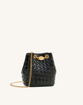 Sac Seau Tressé à la Main Yara – Noir