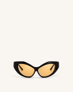 Lunettes de soleil à monture en forme de chat Clarissa - Noir