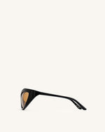 Lunettes de soleil à monture en forme de chat Clarissa - Noir