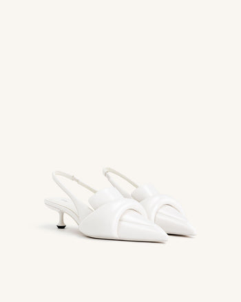Escarpins à talons kitten doux et rembourrés Carla - Blanc