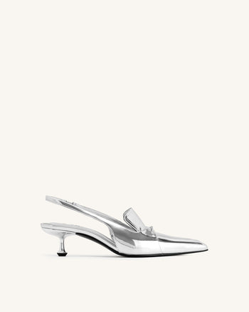 Carla Chaussures à Talon Chaton Métallique - Argent