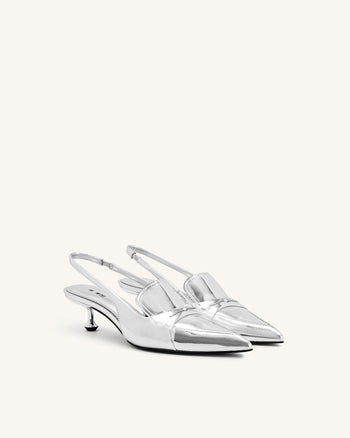 Carla Chaussures à Talon Chaton Métallique - Argent