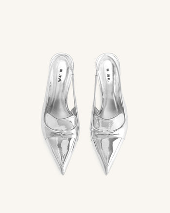 Carla Chaussures à Talon Chaton Métallique - Argent