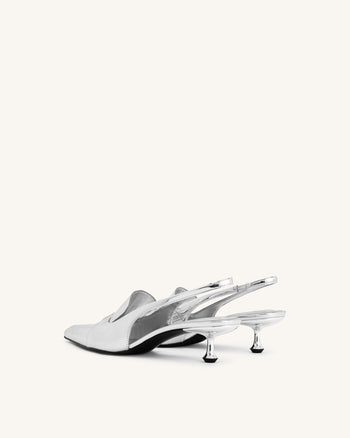 Carla Chaussures à Talon Chaton Métallique - Argent