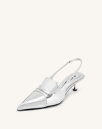 Carla Chaussures à Talon Chaton Métallique - Argent