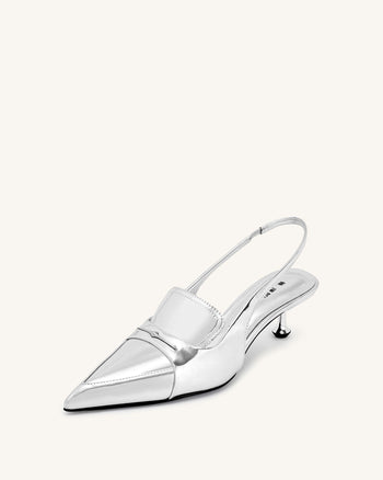 Carla Chaussures à Talon Chaton Métallique - Argent