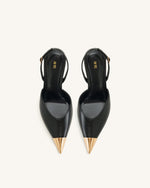 Escarpins slingback Savannah à bout doré - Noir