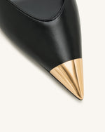 Escarpins slingback Savannah à bout doré - Noir