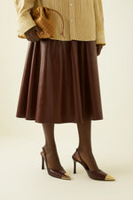 Escarpins slingback Savannah à bout doré - Marron