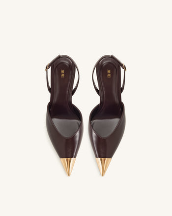 Escarpins slingback Savannah à bout doré - Bordeaux