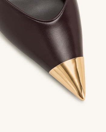 Escarpins slingback Savannah à bout doré - Bordeaux