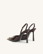 Escarpins slingback Savannah à bout doré - Bordeaux
