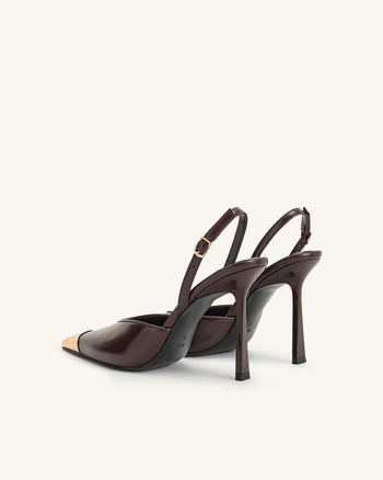 Escarpins slingback Savannah à bout doré - Bordeaux