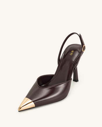 Escarpins slingback Savannah à bout doré - Bordeaux